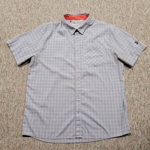 Under Armour Shirt Mens 2XL Multi Check Button Up Performance Drift Tide Outdoor